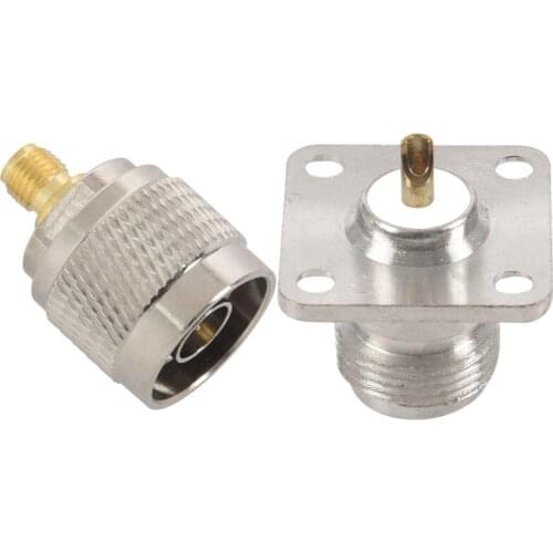 2PCS N Male to SMA Female RF Coaxial Cable Adapter Jack Converter with N Type Female Jack RF Coax Connector