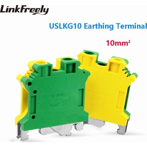 USLKG10 50pcs Electrical Wire Screw Earthing Terminal Connector USLKG2.5 -50mm^2 Faston Crimp Terminal Connectors Block Clamp