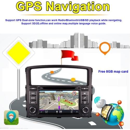 7 Inch Android 8.0 Octa Core 4GB RAM Car Radio Stereo GPS Navigation For Mitsubishi Pajero V97 2006- CD DVD Multimedia Player