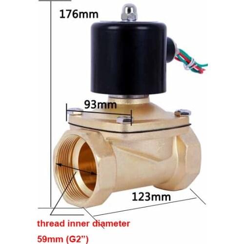 AC220V/DC24V/DC12V solenoid valve G2"pipe DN50 pipe, copper body solenoid valve , water valve, air valve , water switch valve