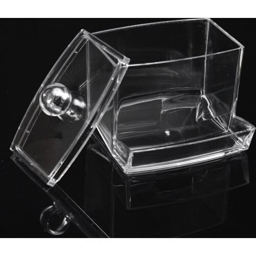 Transparent Acrylic Cotton Swabs Sticks Box Holder Cosmetic Storage Box Makeup Organizer Case Portable Cotton Pads Container