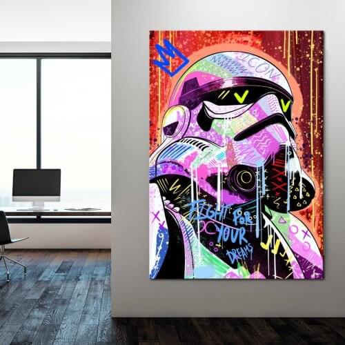 Watercolor Star Wars Solider Poster Anime Painting Canvas Print On Wall Art Picture For Living Room Home Decor Frameless