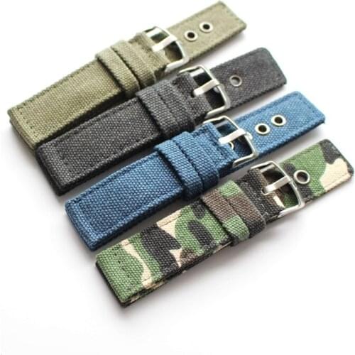 Canvas strap Sweat resistant 20mm 22mm 24mm army watch strap