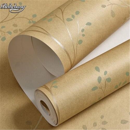 Beibehang American rural retro dark green leaves non - woven wallpaper bedroom living room TV background wall branches wallpaper