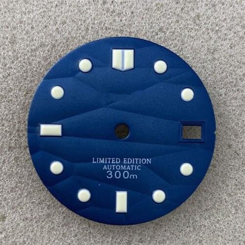 28.5MM Watch Dial Green Luminous for SKX007 NH35/4R36 Watch Movement Modified Watch Dial Repair Part