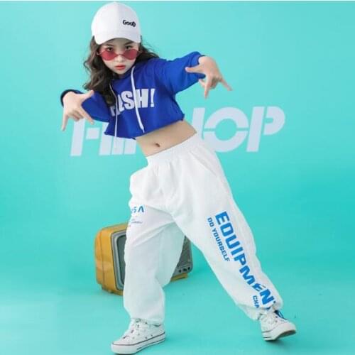 Children Hip Hop Clothing Sets Autumn Girls Long Sleeve Sports Suit Kids Hoodies + Pants Jazz Dance Clothes Outfits