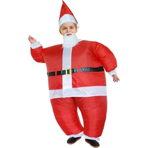 Adult Kids Funny Santa Claus Inflatable Costume Halloween Costumes for Women Men Christmas New Year Carnival Party Dress Up