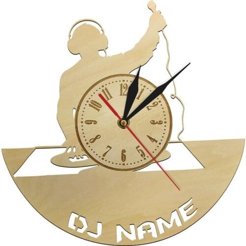 DJ Headphones Modern Wall Clock DJ Headset Song Melody Rhythm Beat Wooden Watch Art Music Lover Decor Musician Boys Geek Gifts