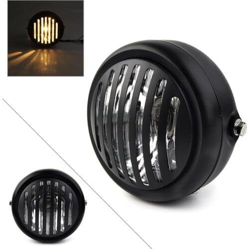 6.5" Motorcycle Grill Headlight For Harley Honda Yamaha Suzuki Kawasaki Chopper Touring Bobber/Cafe Racer/Custom bikes Universal