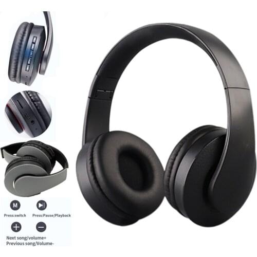 HIFI Stereo Earphones Wireless Bluetooth Headphones Music Headset FM and Support SD Card with Mic for Mobile XiaoMi