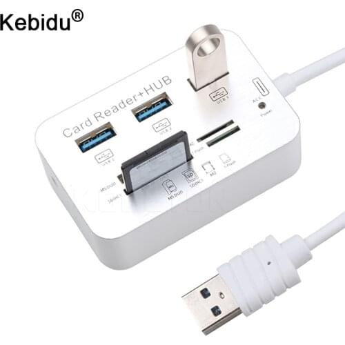 Kebidu USB Hub 3.0 Combo 3 Ports Card Reader High Speed USB Splitter All In One USB 3.0 Hub For PC Computer Notebook Accessories