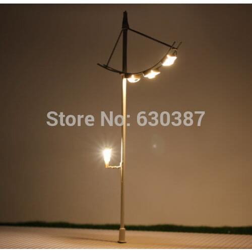 L038 5pcs Model Railway Lamppost Street Lamps Yard Lights HO OO TT Scale NEW Miniature
