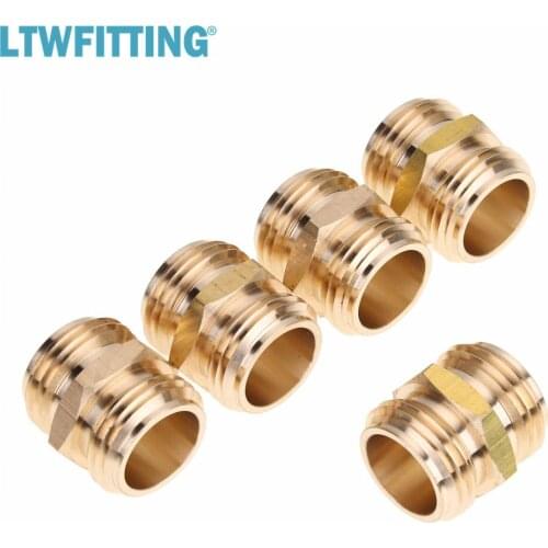 LTWFITTING 3/4" MHT x 3/4" MHT Brass Hose Adapter, Brass Garden Hose Fitting