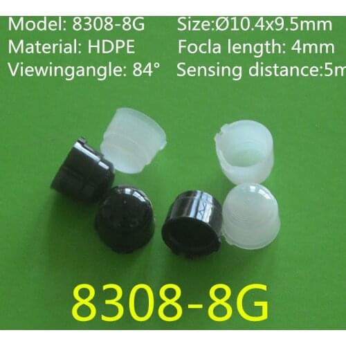 50pcs 8308-8G black colour and white colour dome shape human body infrared PIR sensor fresnel lens 10.4x9.5mm focal length 4mm