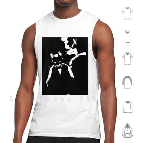 Lone Digger tank tops vest sleeveless Lone Digger Caravan Electro Swing Music Hotline Miami Cat Dog Doberman Smoke