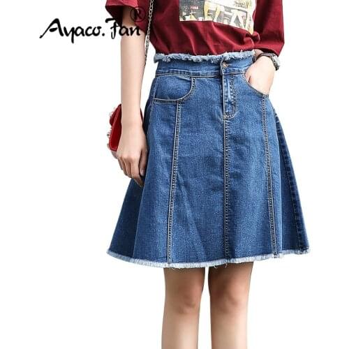 New A-Line Skirts 2019 Summer Style Sweet Denim Skirt for Girl Lady Slim Short Jeans Skirt Fashion Female All-match Knee Skirts