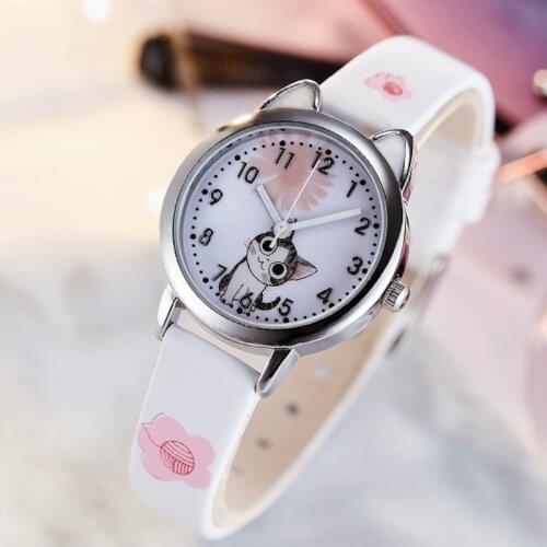 New Arrival Cute Cat Children Fashion Quartz Jelly Kids Clock boys Girls Students Gift Watch Relogio Kol Saati