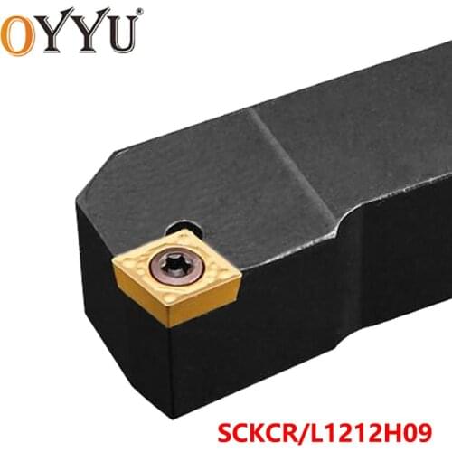 OYYU 12mm SCKCR SCKCR1212H09 SCKCL1212H09 External Turning Tool Holder Lathe Cutter CNC Cutting Shank use Cabide Inserts CCMT09
