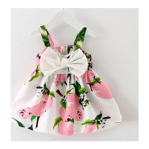 2017 New Baby Dress Infant girl dresses Lemon Print Baby Girls Clothes Slip Dress Princess Birthday Dress for Baby Girl