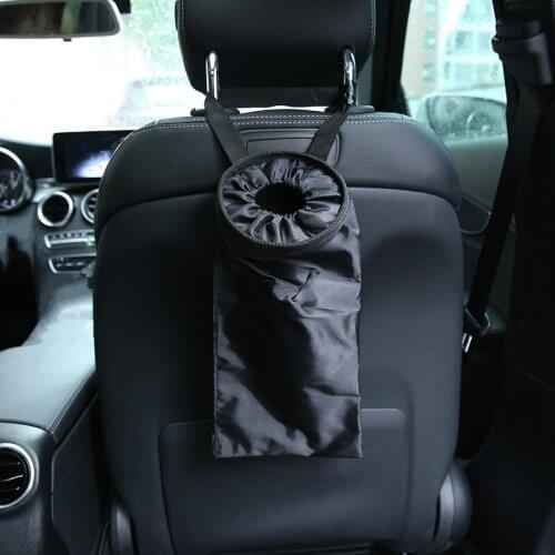 Portable Car Garbage Bags Auto Seat Back Oxford Cloth Sundries Storage Bag Durable Black Trash Bins Automobiles Cleaning Tools