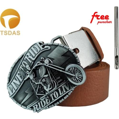 Fashion Cool 3D LIVE TO RIDE Mens Metal Belt Buckle Suitable 4cm Wide Belt Jeans Accessories Drop Shipping