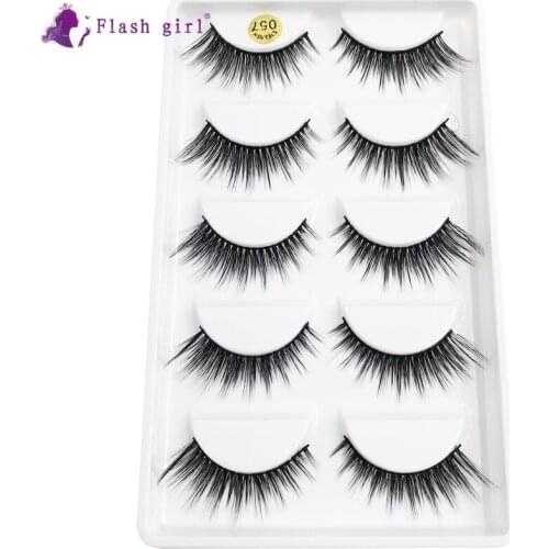Flash Girl Mink Eyelashes Criss-cross Strands Cruelty Free 3D Soft Dramatic Eyelashes Extension Tools Maquiagem 057 Makeup