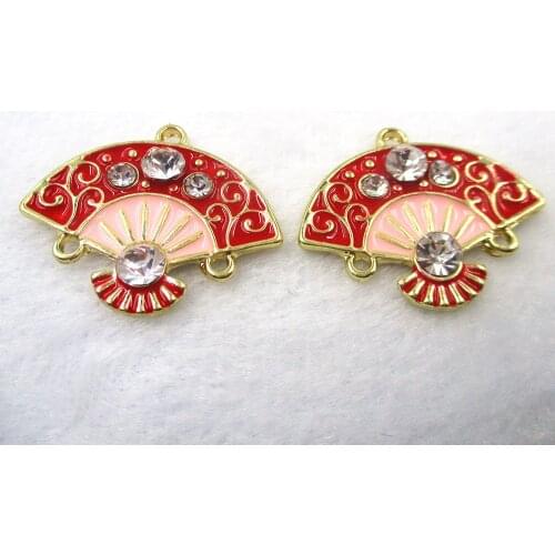 8pcs/lot 24*28mm Alloy Peking Opera Huadan Fan Pendant Earring For Earring eardrop Jewelry connection Material XL438