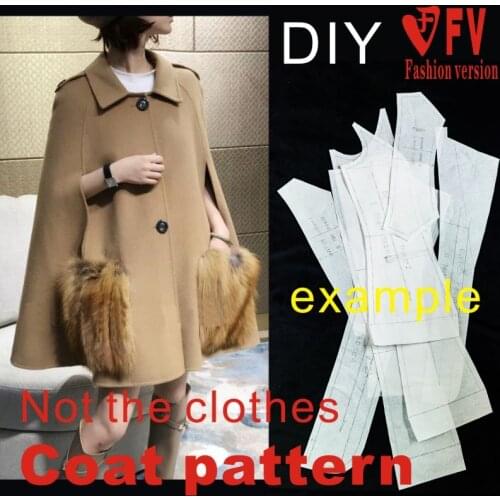 Sewing drawings female soil double-faced cashmere cloak coat garment structure pattern BFY-247
