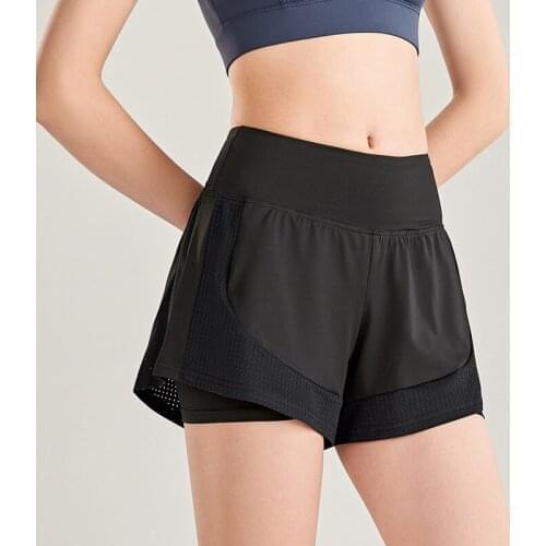 2020 Mesh Sports Shorts Women High Waist Quick Dry Training Yoga Gym Shorts Biker Shorts Breathable Running Shorts Active Wear