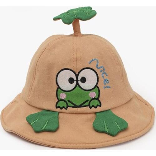 Frog Bucket Hat Baby Summer Sun Beach Big Brim UV Protection Breathable Cap Accessory For Holiday Outdoors