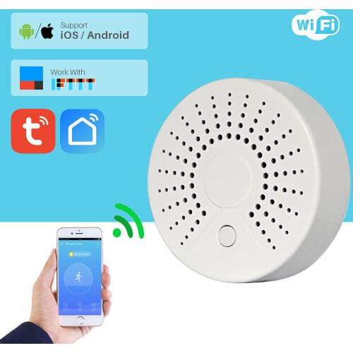 Smart WIFI Fire Smoke Temperature Sensor for TUYA Smart Home Video Alarm Kit Support Wifi with Free SmartLife TUYA Smart APP