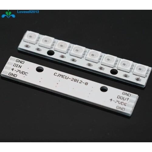 WS2812 WS 2811 5050 RGB LED Lamp Panel Module 5V 8-Bit Rainbow LED Precise