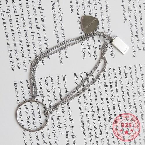 Korea Hot Style Pure 925 Sterling Silver Bracelets for Women Delicate Fashion Link Chain Bracelets Jewelry