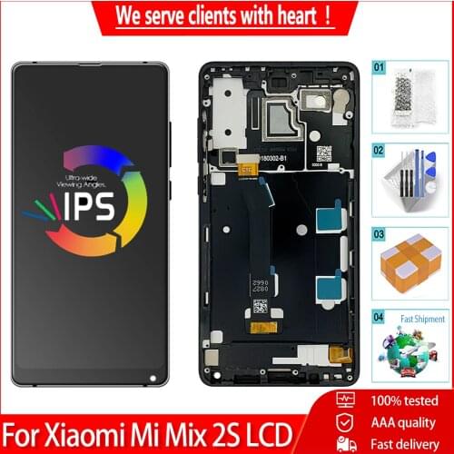 For Xiaomi Mi Mix 2S LCD Display Touch Screen With Frame AAA Quality Digitizer Assembly Replacement Parts For Xiaomi MiX2S LCD