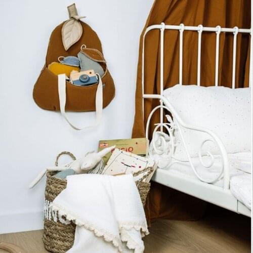 1PC Nordic Pear Shaped Wall Hanging Decoration Kids Fabric Storage Bag Children Organizer Bag Canvas Storage Bag For Kids