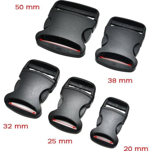 1pcs Webbing 20mm 25mm 32mm 38mm 50mm Plastic Side Release Buckles Dual Adjustable Slimwaist Molle Tactical Backpack Dog Straps