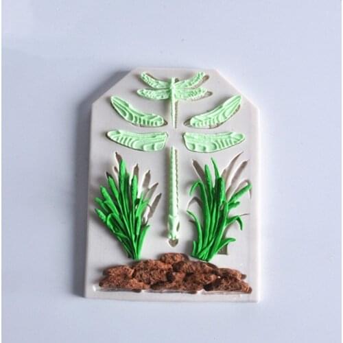 1PC Dragonfly plant Silicone Molds Chocolate Mold DIY Handmade Cake Chocolate Making Tool Cake Decorating Tools Molds D005
