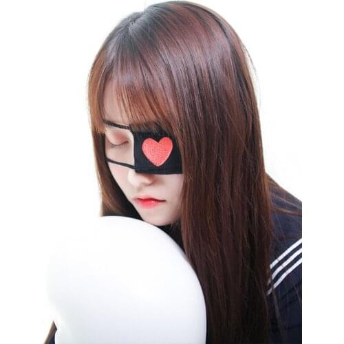 10pcs Role Play Eye Wear Japanese Anime Clothing Accessories Female Eye Patch Red Heart-shaped Lovely Cosplay Props