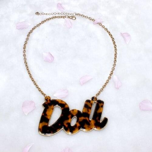 2021 Net Red Acetate Board Letter Trend Personality Punk Style Retro Womens Fashion Accessories Necklace