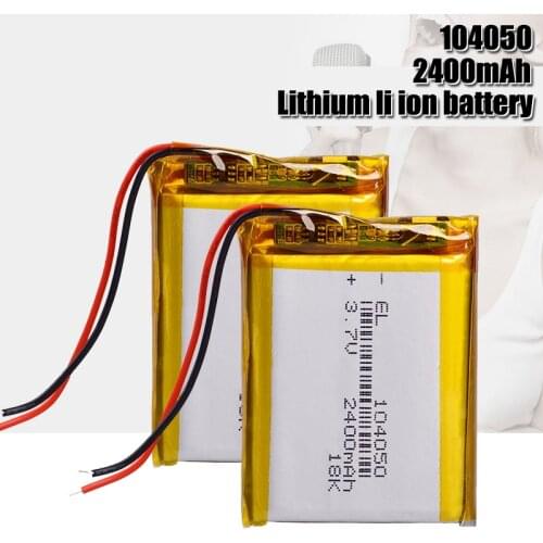 2400mah 3.7V 104050 Li-polymer Rechargeable Battery for MP3 MP4 Speaker Projector Humidifier Solar Lamp Power Bank Li Po Battery
