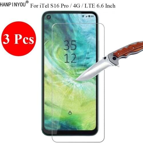 3 Pcs/Lot New 9H 2.5D Tempered Glass Screen Protector For iTel S16 Pro / 4G / LTE 6.6" Protective Film + Clean Tools