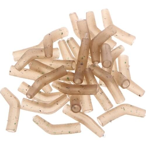 30pcs Soft Rubber Carp Fishing Line Aligner Anti-tangle Fishhook Sleeves Fishing Hook Aligner Hair Rig Terminal Tackles Pesca