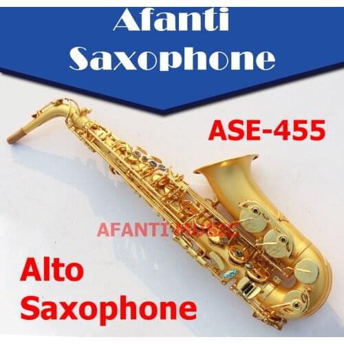 Afanti Music Eb Brass body Gold Lacquer Alto Saxophone (ASE-455)