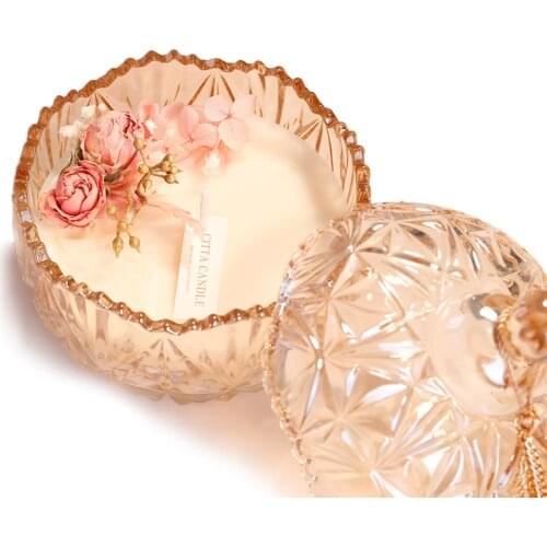 Scented Candle Gift Box Set Dried Flower Fragrance Creativity Aromatherapy Soy Wax House Decor La Jolie