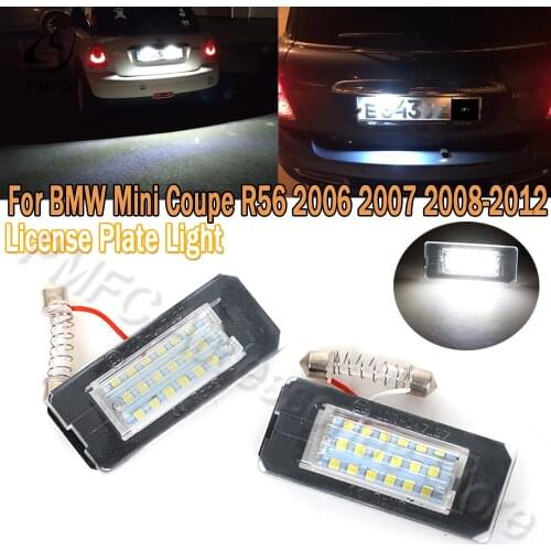 PMFC 1 Pair Car LED Number License Plate Light Lamps No Error For BMW Mini Cooper R56 2006 2007 2008 2009 2010 2011 2012