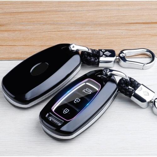 Carbon Fibre ABS Car Key Case Cover For Hyundai i30 i40 ix35 KONA Solaris Grandeur Ig Accent Santa Fe Palisade 2017 2018 2019