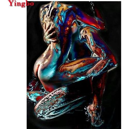 5D DIY Square Resin Drill Diamond Painting Sexy couple Diamond Embroidery Full display Mosaic Abstract Pictures of Rhinestones