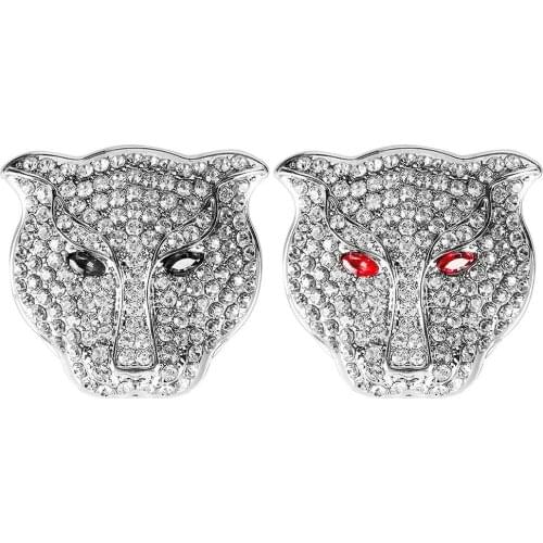Car Ignition Ring Decoration Ring Leopard Head One-click Start Decoration Cover Artificial Diamond Crystal Button Car Protection