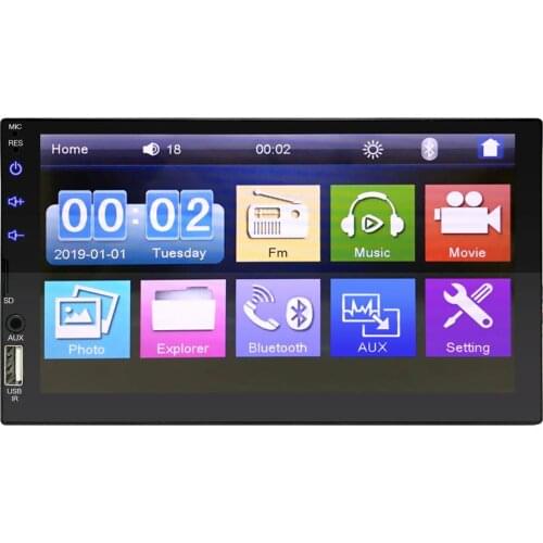 7 "Dual 2 Din for Car Stereo MP5 Player Kit, Touch Capacitive Screen USB / TF / AUX / FM Multimedia Accessory for Car Auto