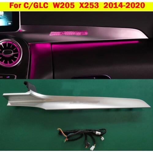 Atmosphere Lamp Cover MB Co-pilot Neon Ambient Light For Mercedes-Benz C/GLC class W205 X253 2014-2020 LED 3/12/64 Colors